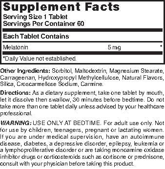 Nature's Blend Melatonin 5 mg Tablets, 60 Count