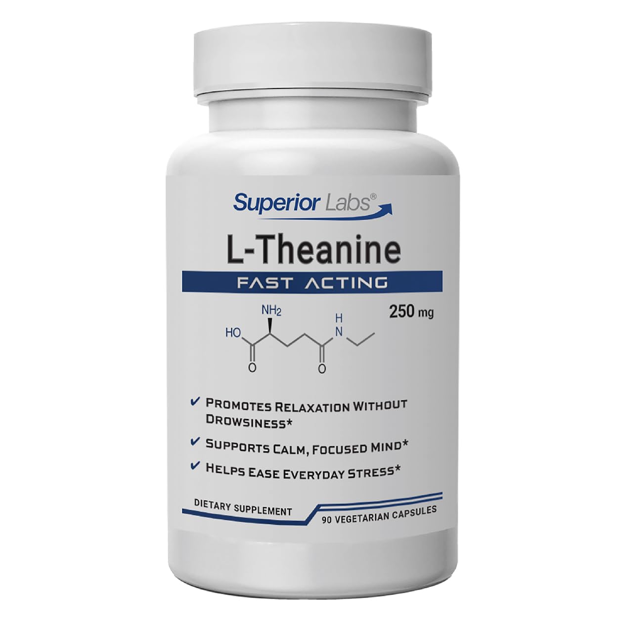 Superior Labs L-Theanine 250 mg Capsules, 90 Veg Caps
