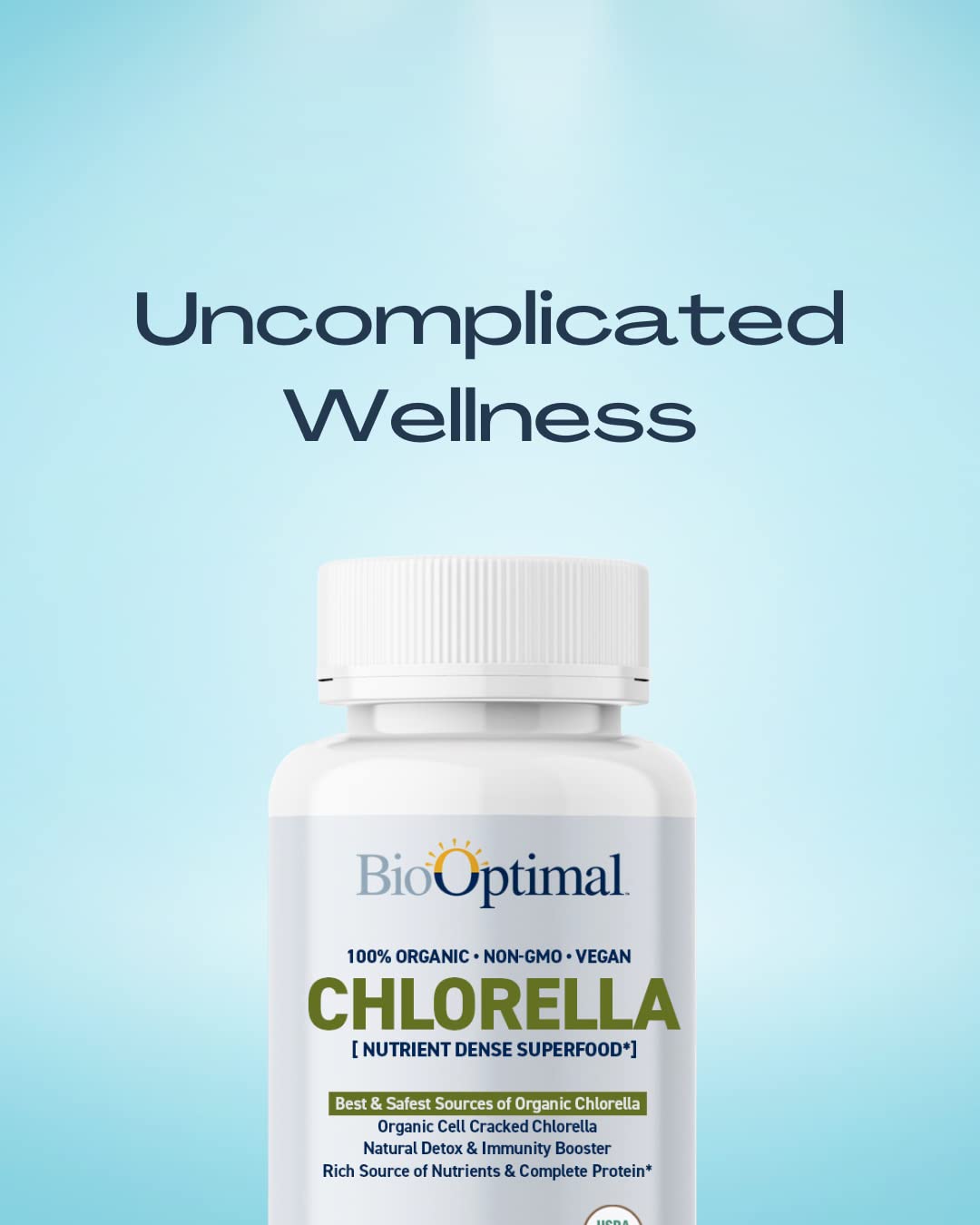 BioOptimal Organic Chlorella 120 Tablets