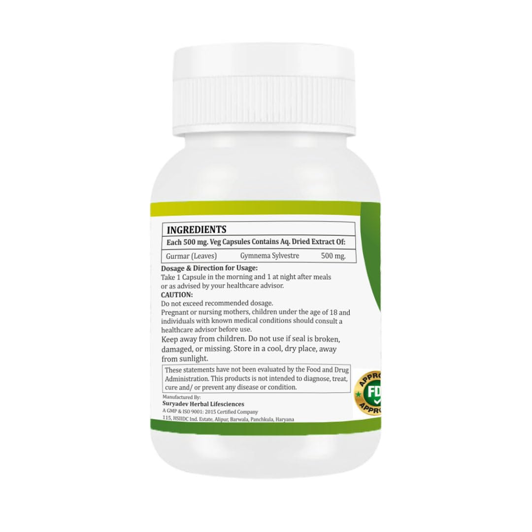 Generic Morsan Healthcare Gurmar (Gymnema sylvestre) 500mg Capsules, 60 Count