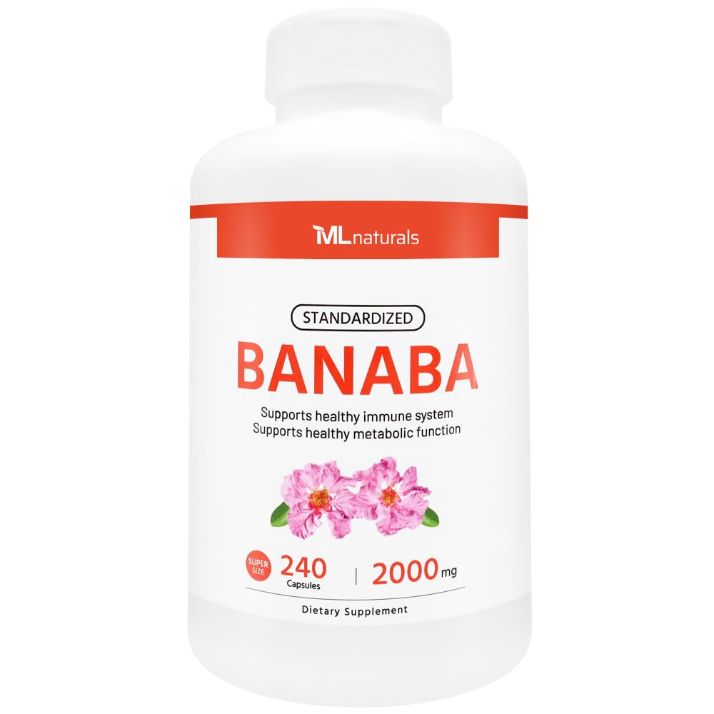 ML Naturals Banaba 2000mg Capsules, 240 Count