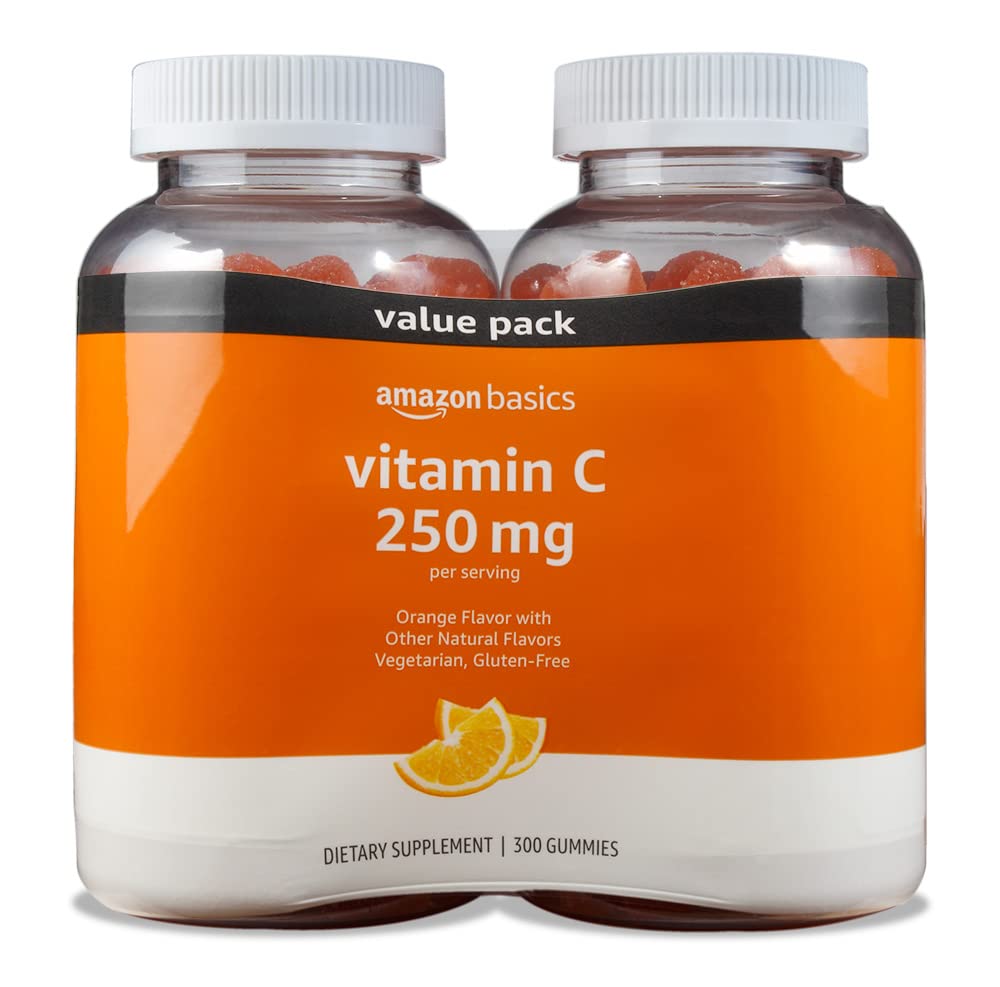 Amazon Basics Vitamin C 250 mg Gummies, 300 Count