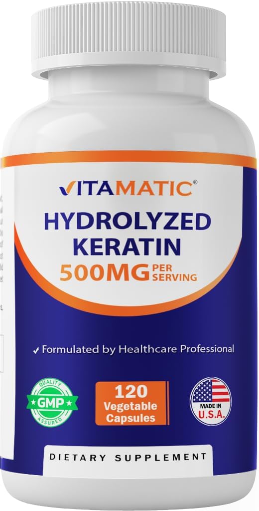 Vitamatic Hydrolyzed Keratin 500mg per Serving Capsule, 120 Capsules