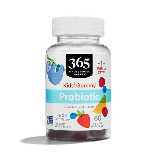365 by Whole Foods Market, Kid's Probiotic Gummy 1 Billion CFU, Assorted Fruit Flavors, 60 Count