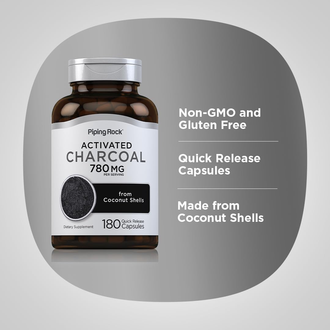Piping Rock Activated Charcoal Capsule 180 Count