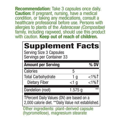Nature's Way Dandelion Root Capsule 1