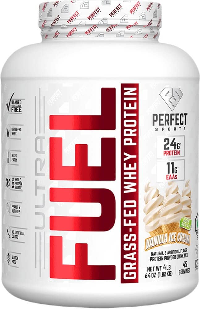 PERFECT SPORTS Ultra Fuel 100% Grass-Fed Whey Protein Powder, 64 Servings