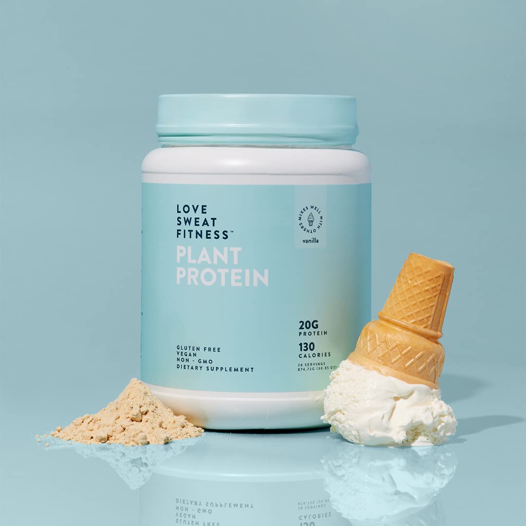 Love Sweat Fitness Organic Vegan Protein Powder for Women, Vanilla, 16 oz