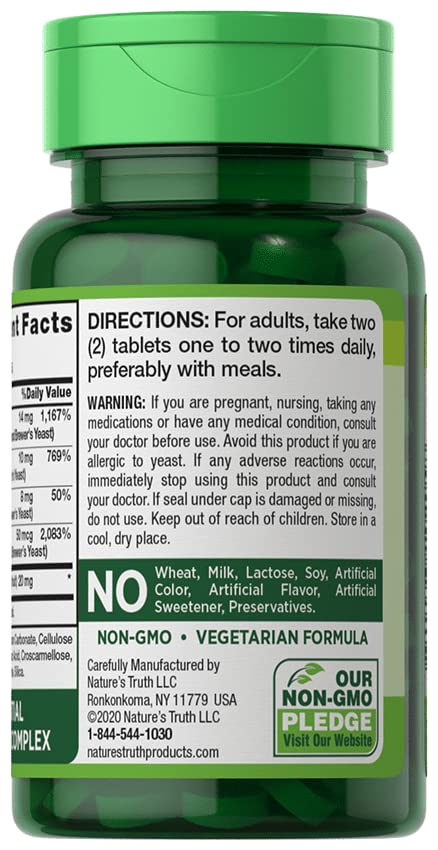 Nature's Truth High Potency B-Complex Plus B-12 Tablets, 180 Tablets