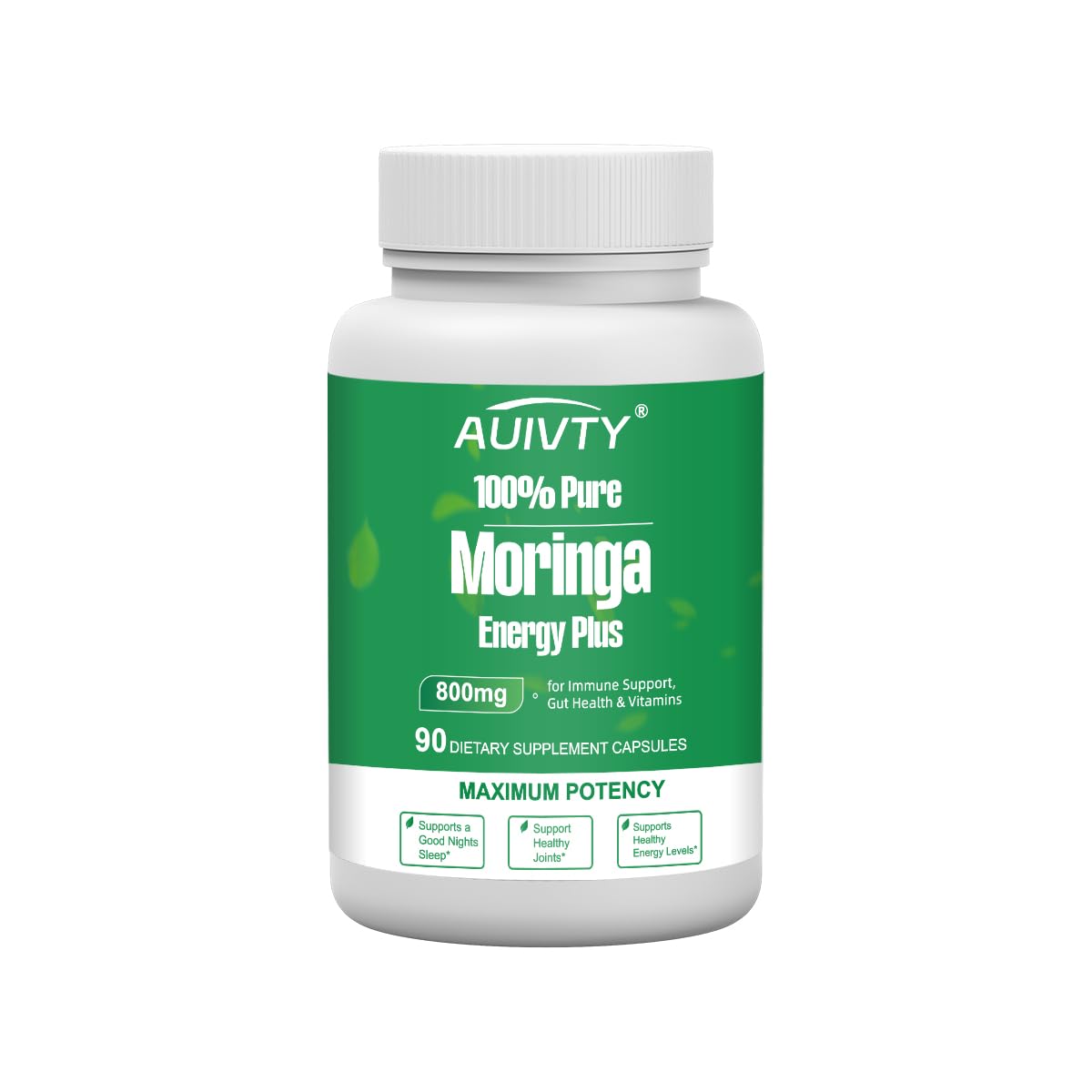 Auivty Moringa 800mg Capsules, 90 Count