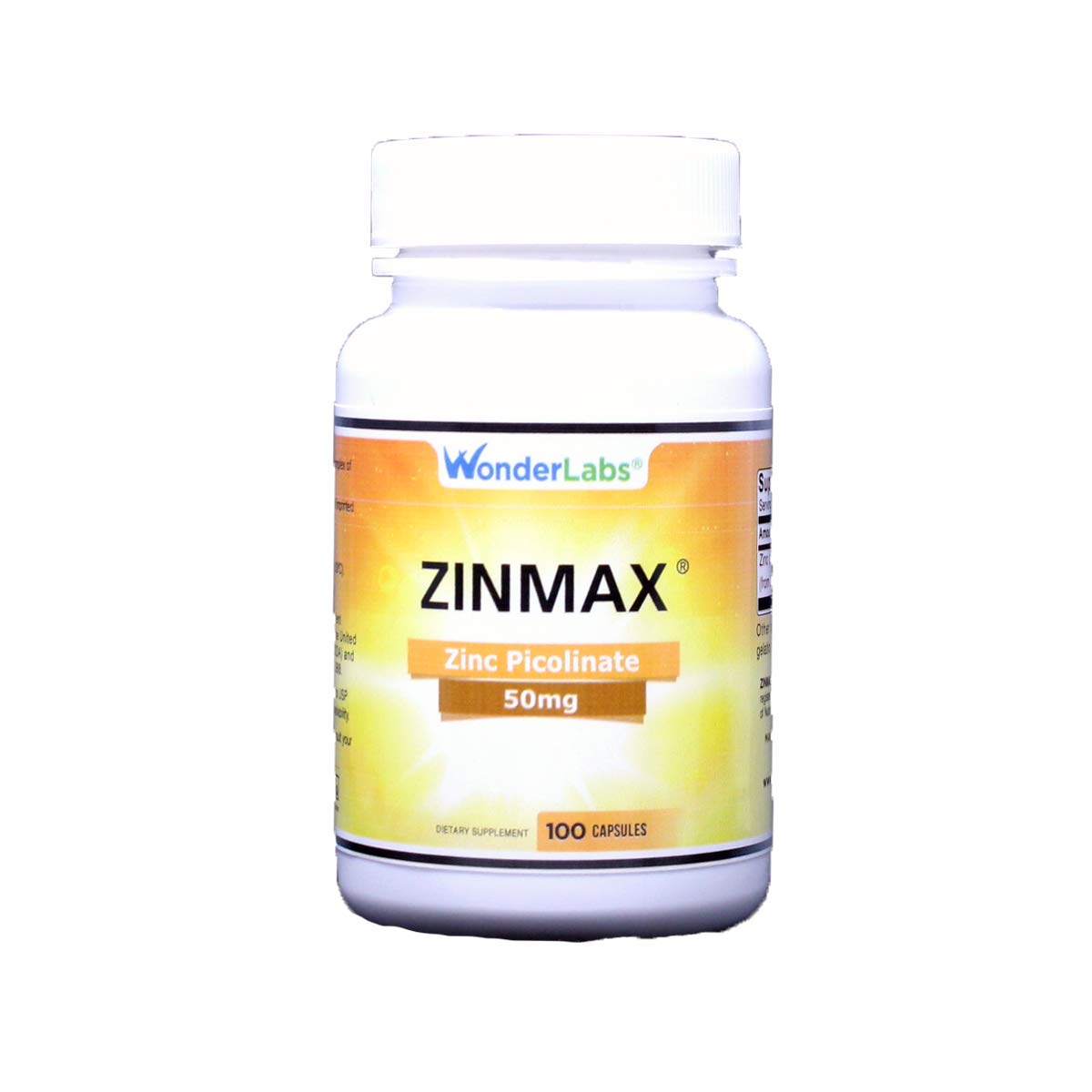 Wonder Laboratories Zinc Picolinate 50 mg Capsules 100 Count