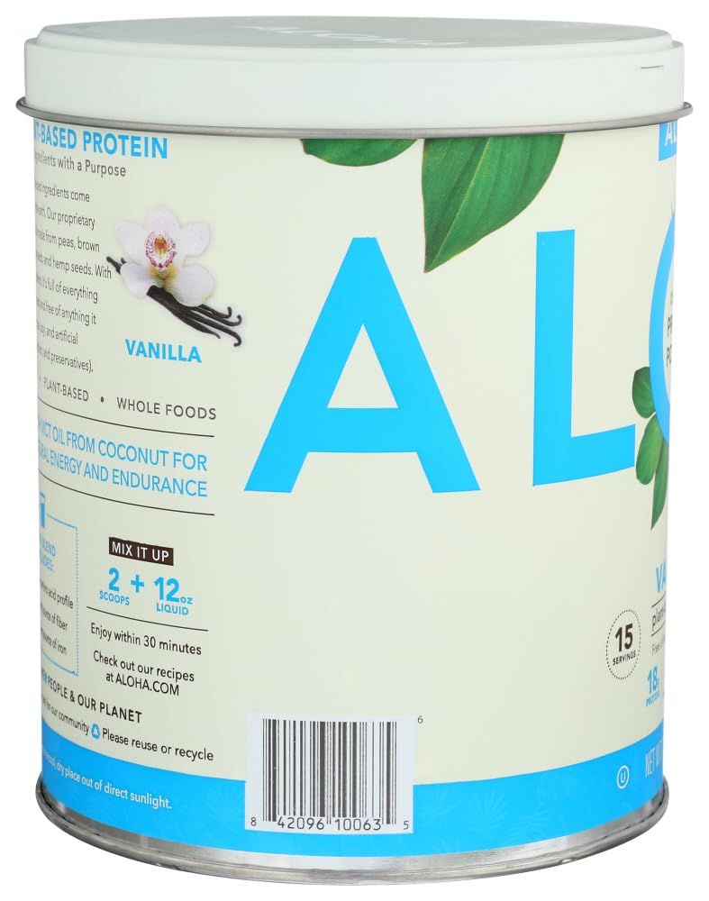ALOHA Organic Plant-Based Protein Powder Vanilla, 525 g