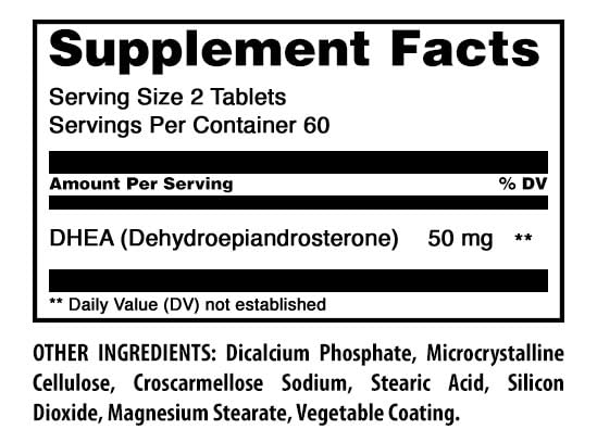 Amazing Nutrition DHEA 50 mg Tablets, 120 Count