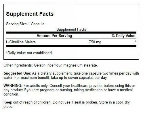 Swanson L-Citrulline Malate Capsules 120 Count