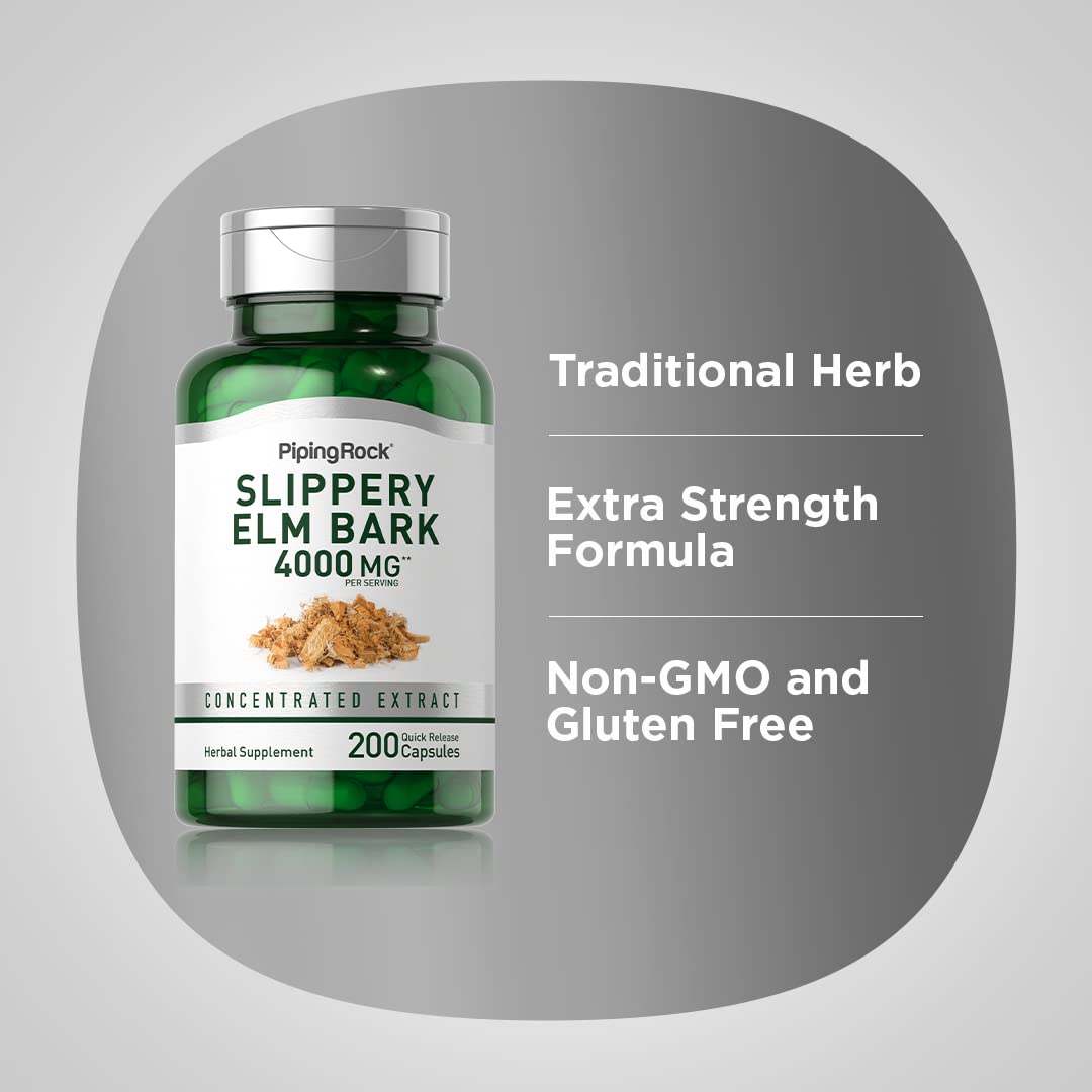 Piping Rock Slippery Elm Bark Capsules, 200 Capsules