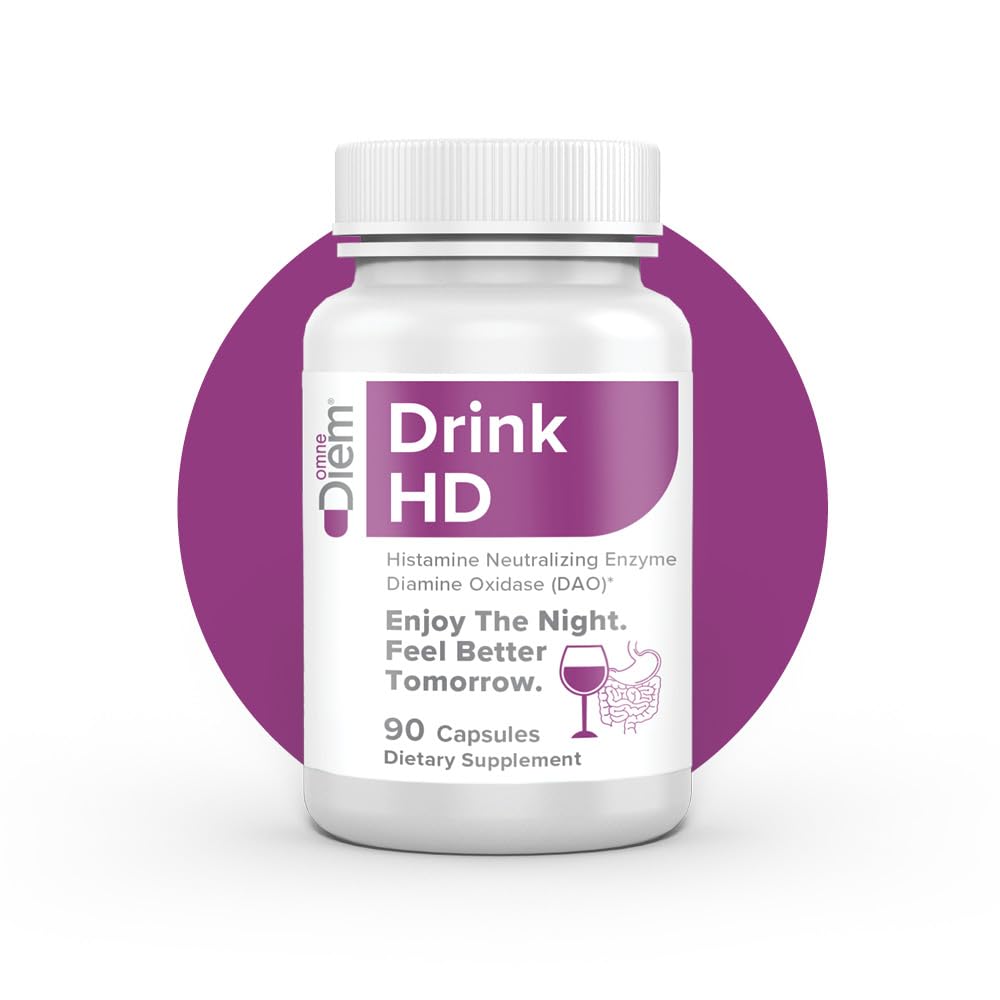 Omne Diem DrinkHD DAO Enzyme Supplement with Diamine Oxidase Delayed Release Capsule, 90 Count