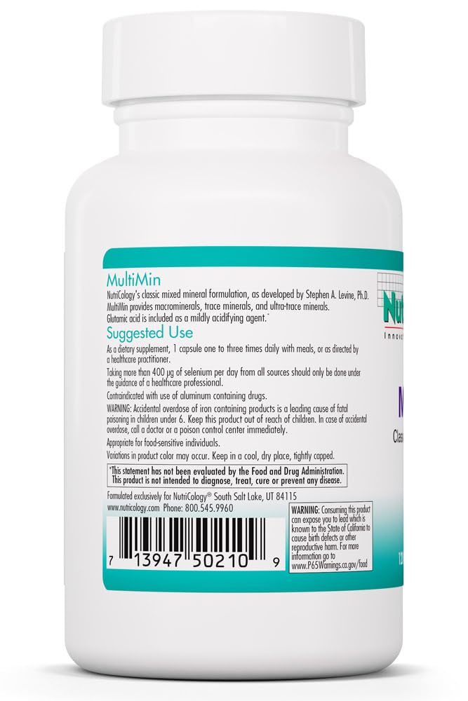 Allergy Research Group NutriCology MultiMin Essential Mineral Blend with Macro Trace & Ultra Trace Minerals Capsules, 120 Count