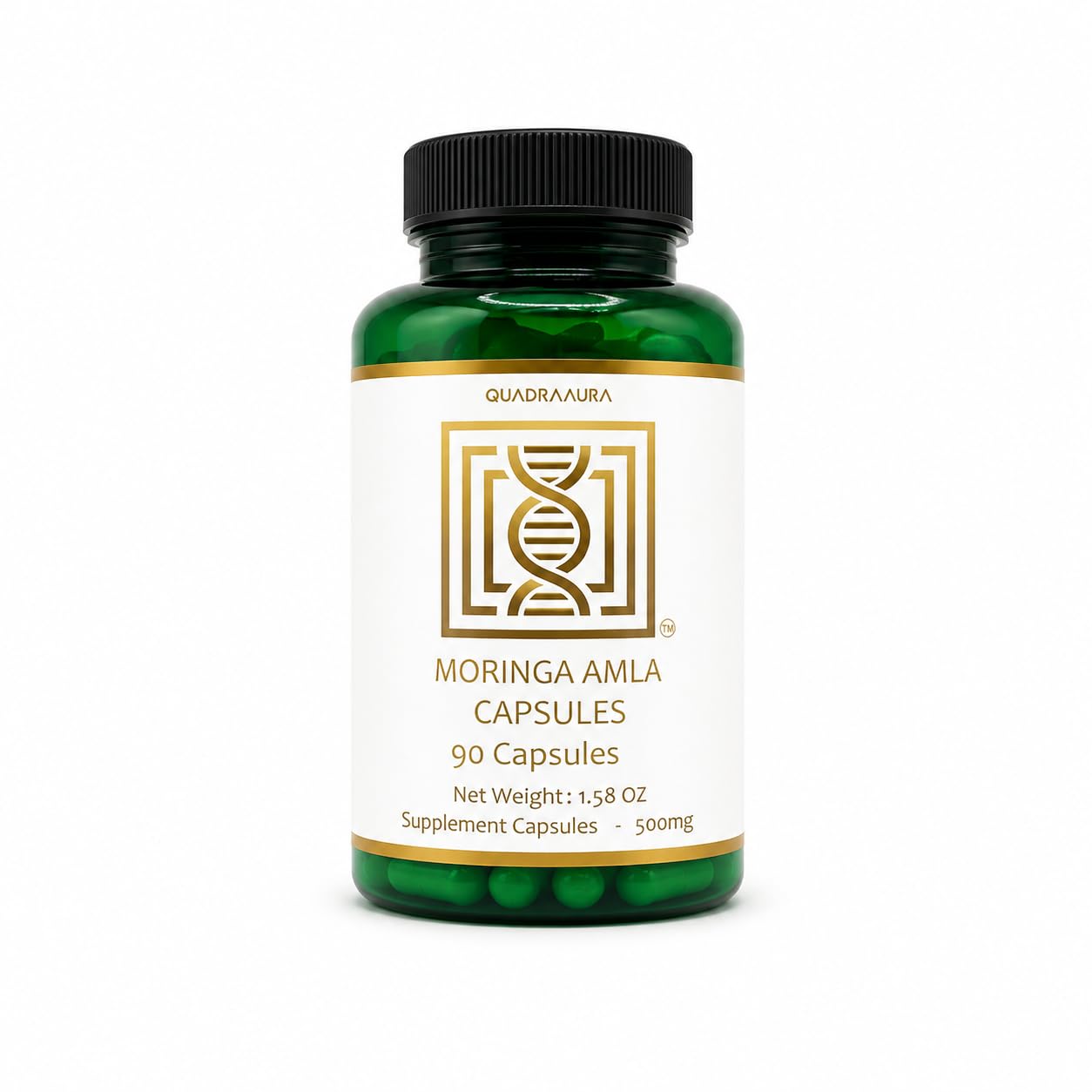 QUADRAAURA Moringa + Amla Premium Superfood Capsule, 90 Capsules