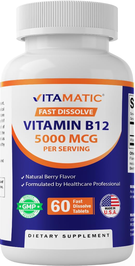 Vitamatic Vitamin B12 5000 mcg Tablets, 60 Tablets