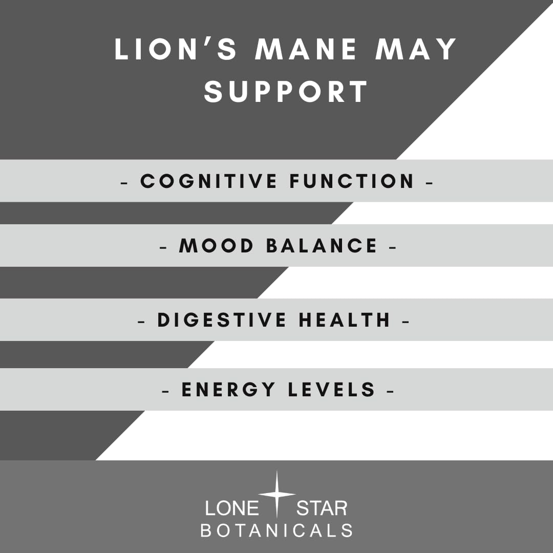 Lone Star Botanicals Organic Lion's Mane Mushroom Extract 60 Capsules