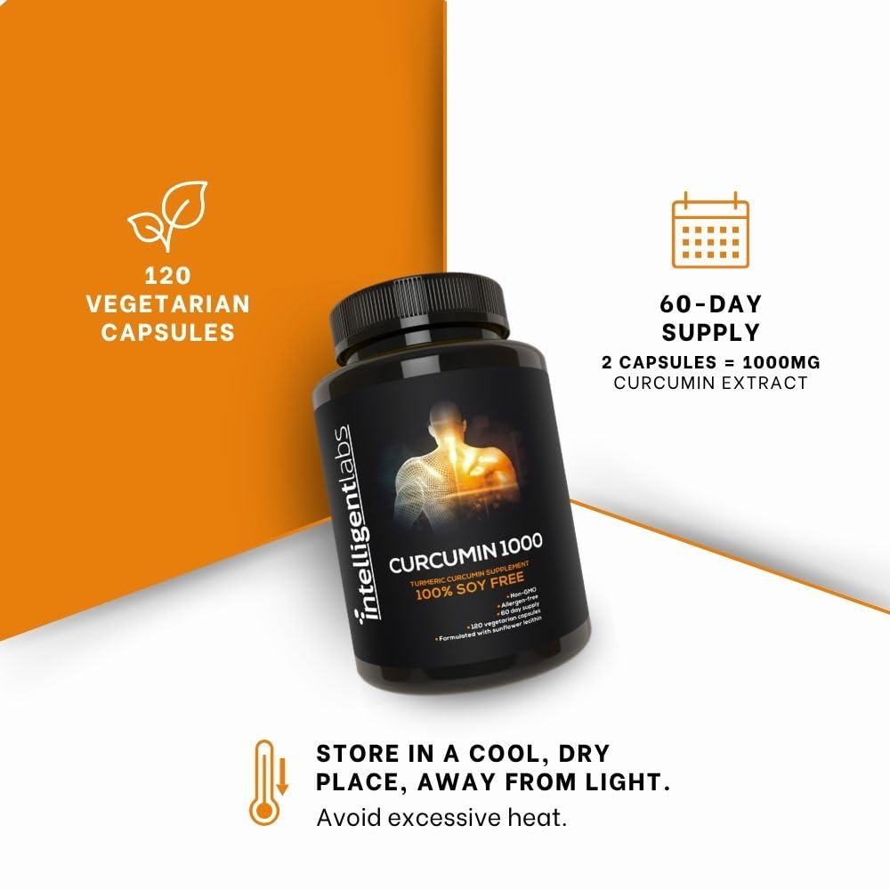 Intelligent Labs Curcumin Turmeric Extract 1000mg Capsules, 120 Count