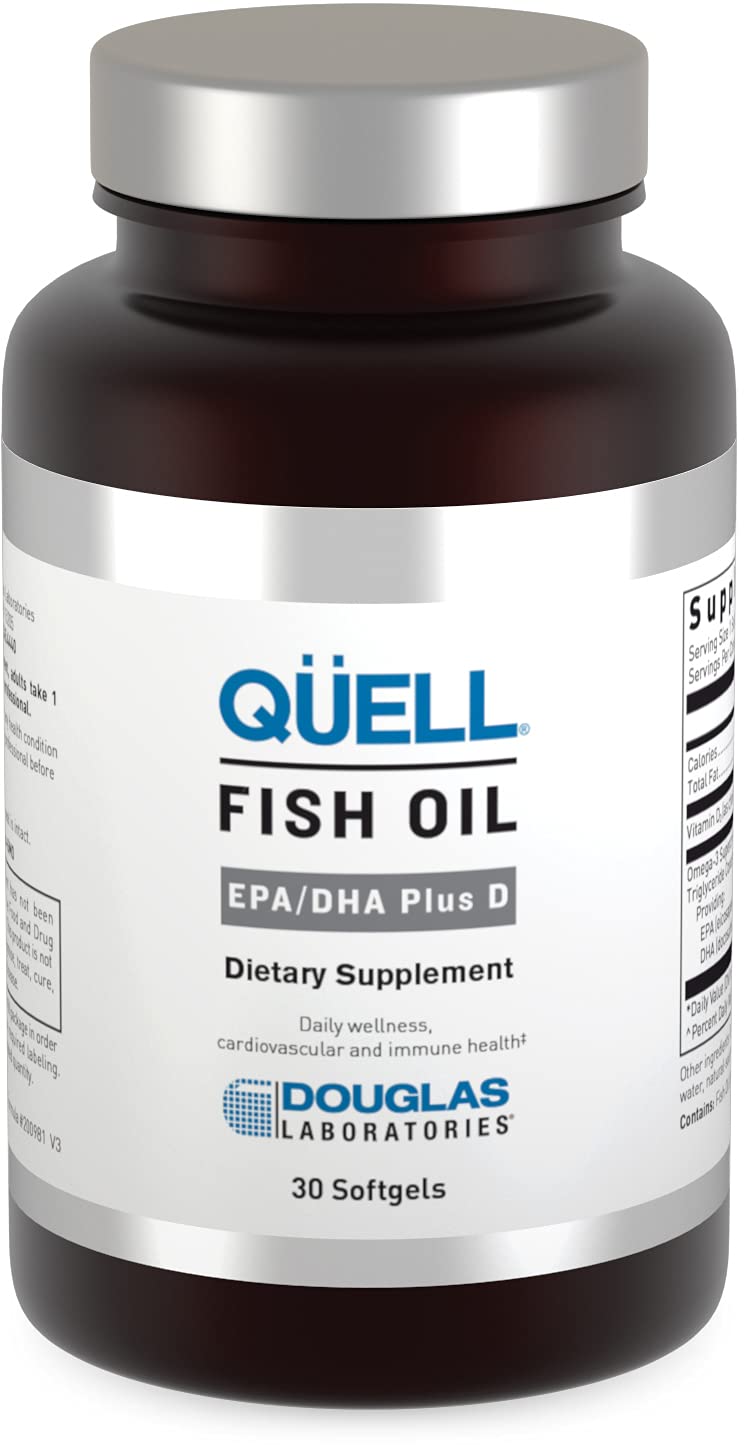 Douglas Laboratories Quell Fish Oil EPA/DHA Plus D 3:2 EPA/DHA Ratio, Vitamin D3 1000 IU Capsule, 30 Capsules