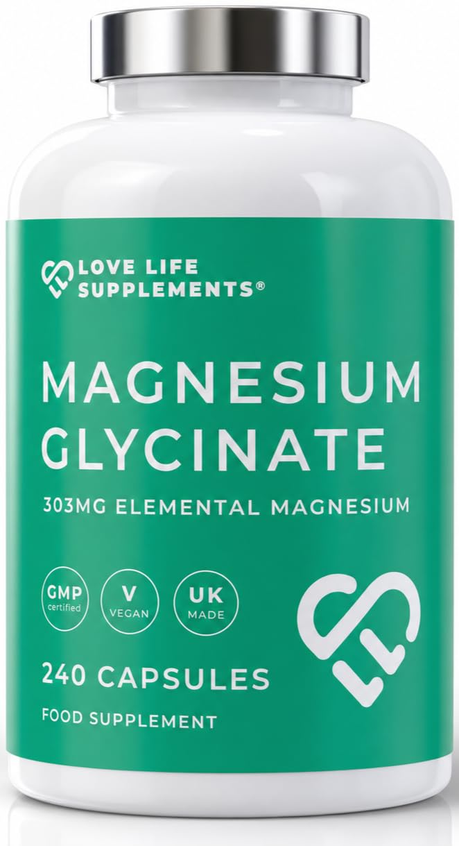 Love Life Supplements Pure Magnesium Glycinate (Bisglycinate) Capsules 240