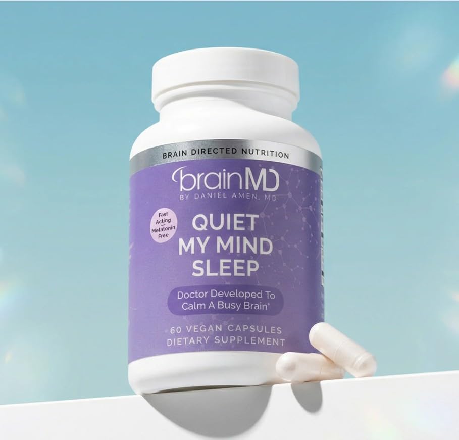 BrainMD Quiet My Mind Sleep Formula with Magnesium L-Theanine 60 Capsules