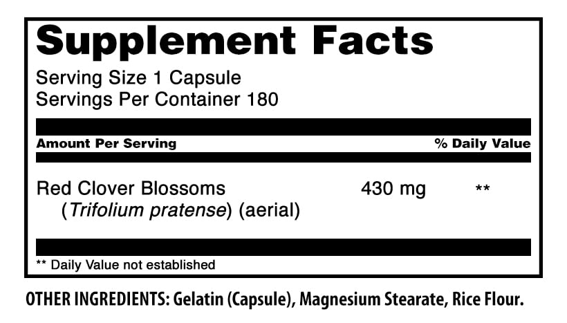 Amazing Nutrition Red Clover 430 Mg Supplement Capsules 180 Count