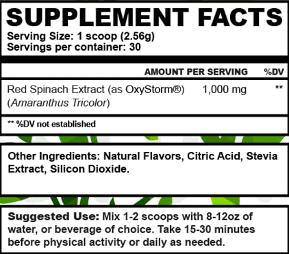 BioHealth Nutrition Vitality Super Concentrated Red Spinach Powder 2.7 Oz