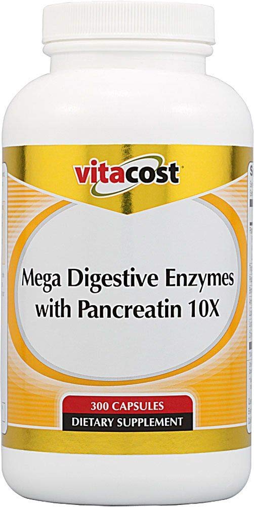 Vitacost Mega Digestive Enzymes with Pancreatin 10X 300 Capsules