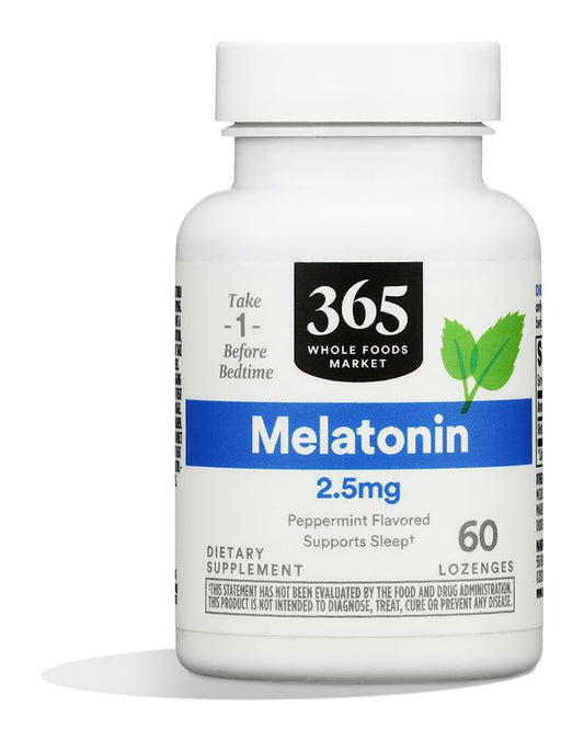 365 by Whole Foods Market, Melatonin Lozenges 2.5mg, Peppermint Flavor, 60 CT