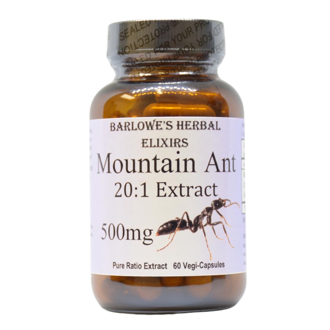 Barlowe's Herbal Elixirs Mountain Ant Extract 20:1 Extract 500 mg Capsule, 60 Count