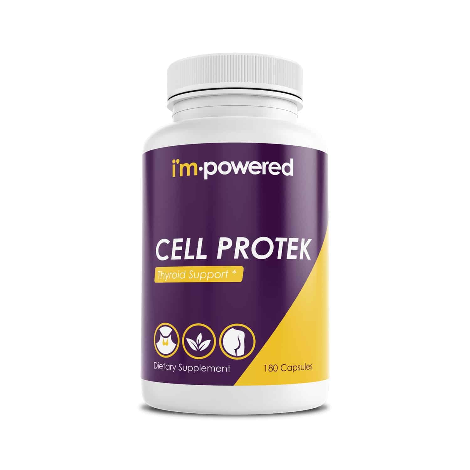 I'm Powered CellProtek High Potency Iodine Potassium Iodide Thyroid Support Capsules, 180 Capsules