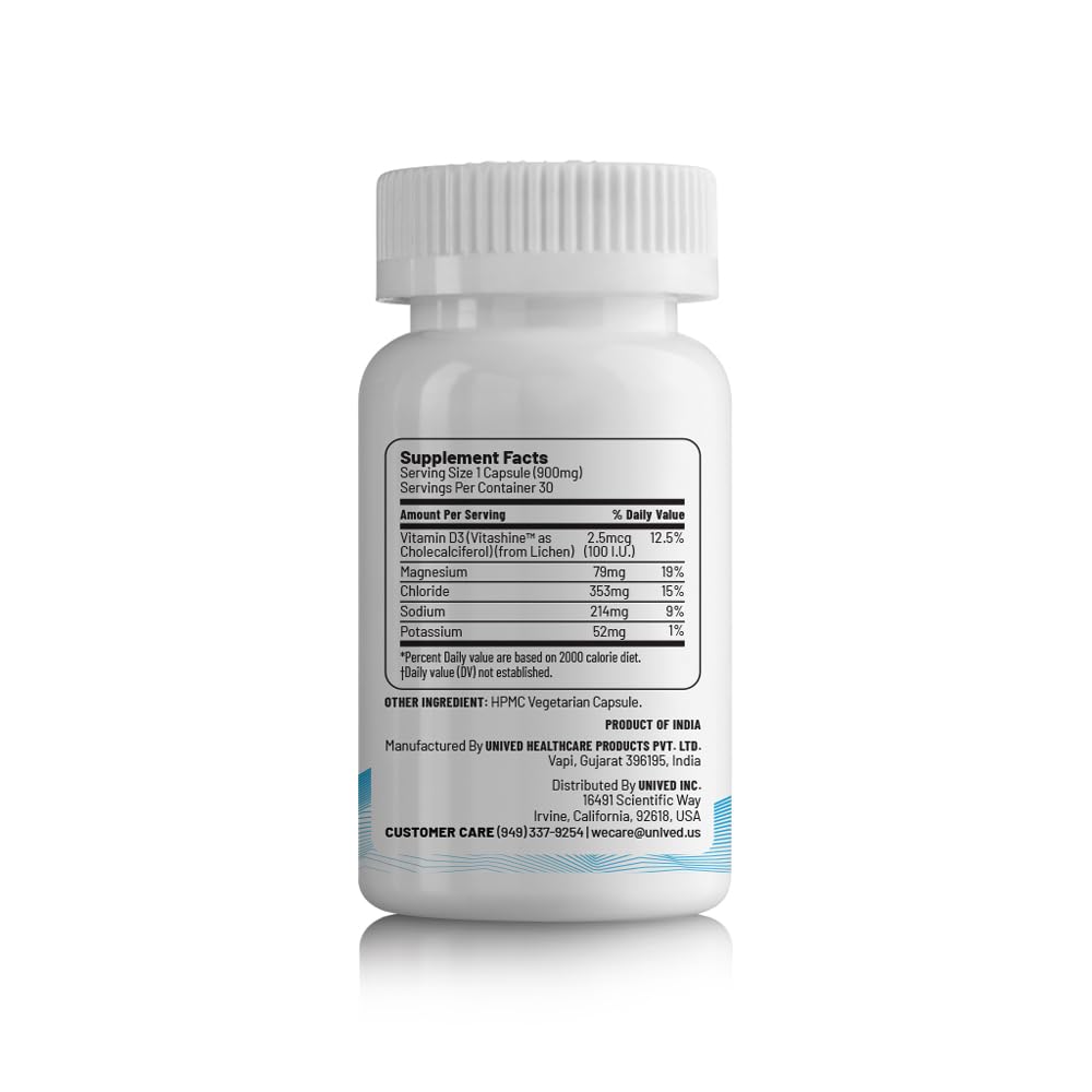 Unived Salt Capsules with Vitamin D3, 30 Count
