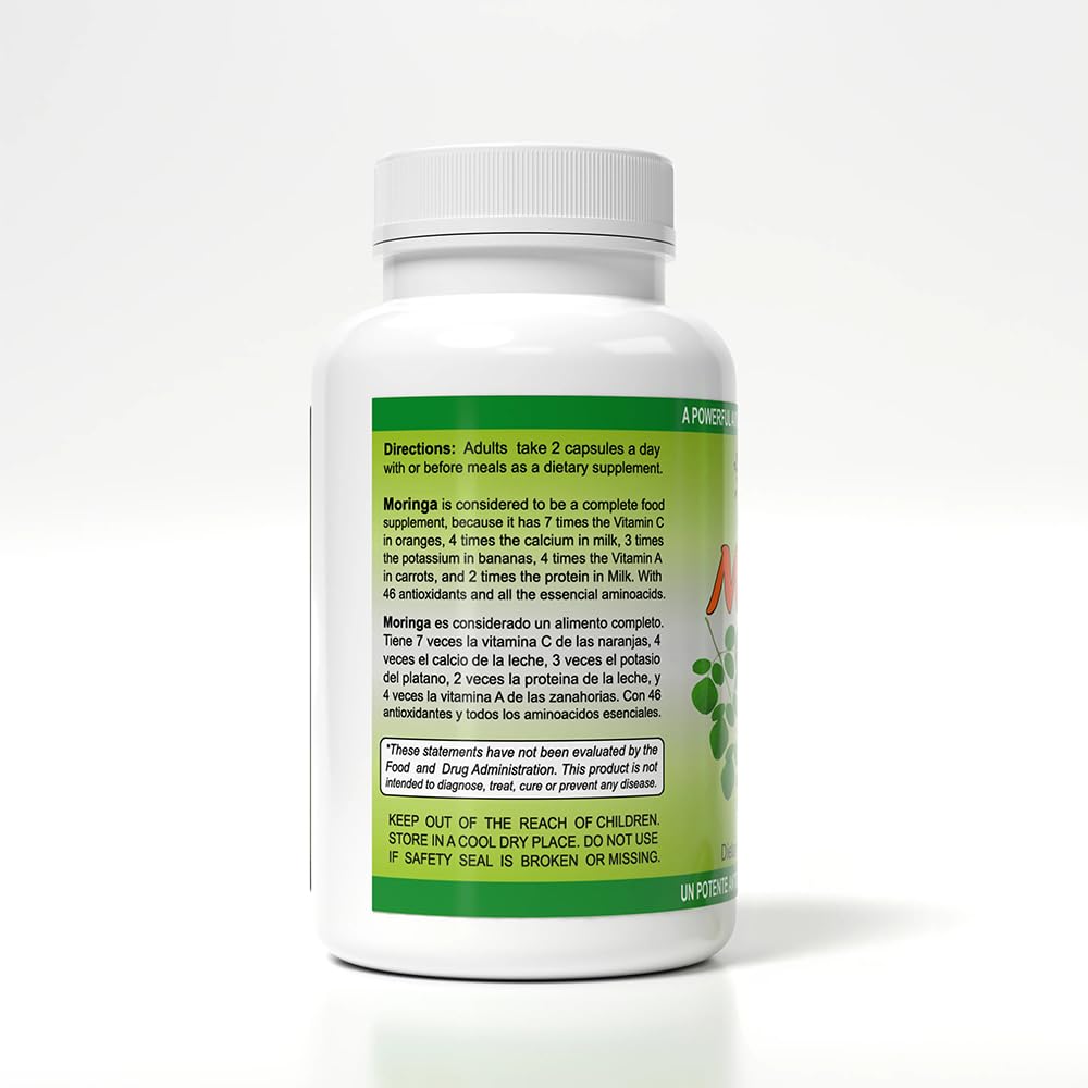 Sunshine Naturals Moringa Dietary Supplement Capsules 120