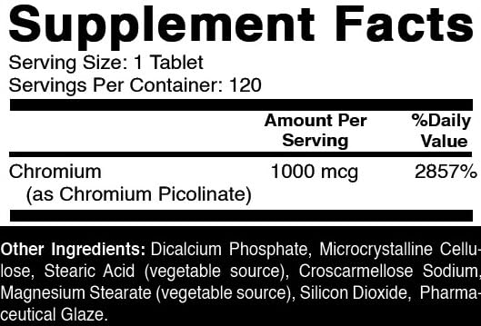 Oxify Chromium Picolinate 1000 mcg Tablet, 120 Count