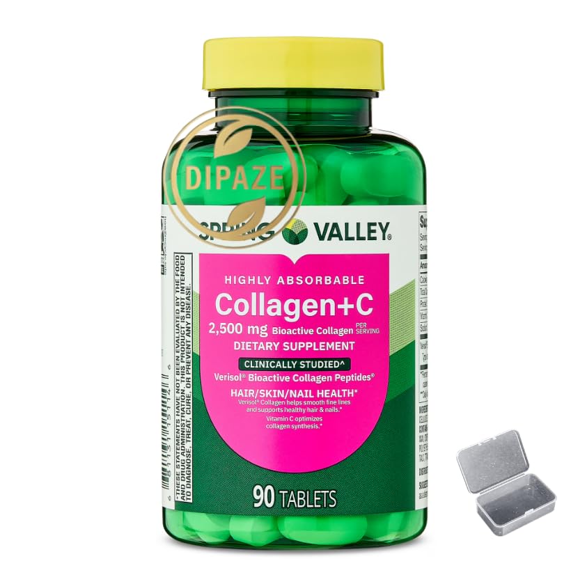 Dipaze Collagen + Vitamin C Capsules, 90 Count