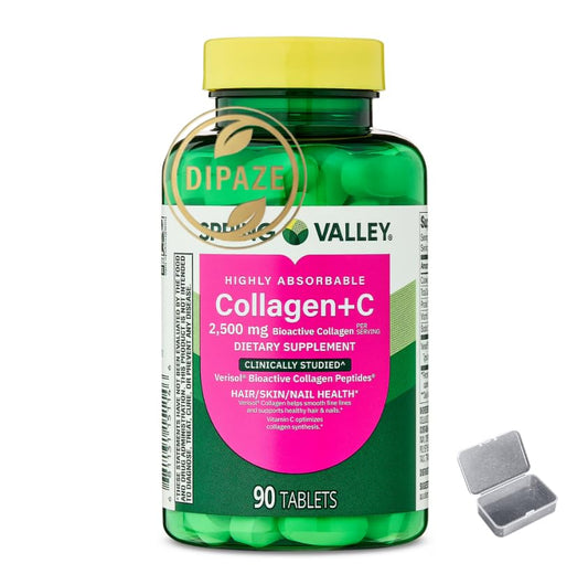 Dipaze Collagen + Vitamin C Capsules, 90 Count