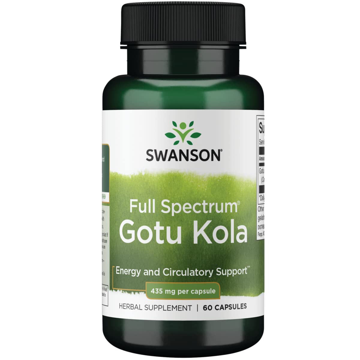 Swanson Gotu Kola 435 mg Capsules, 60 Count