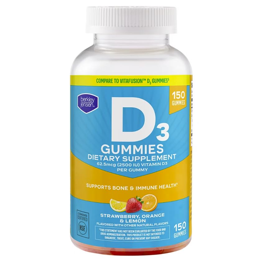 Berkley Jensen Vitamin D3 2,500IU Gummies, 150 Count