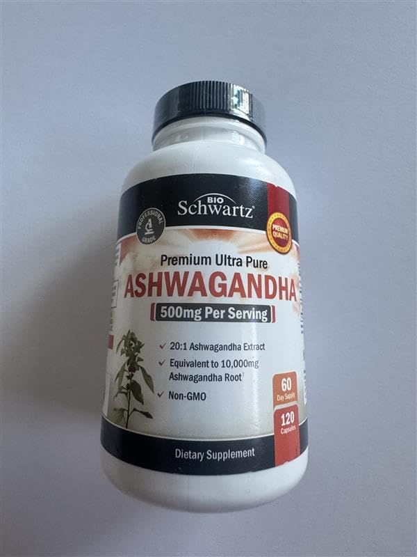 BioSchwartz Extra Strength Ashwagandha Capsules Plus Turmeric Curcumin Complex with Black Pepper Extract 1500mg, 210 Capsules