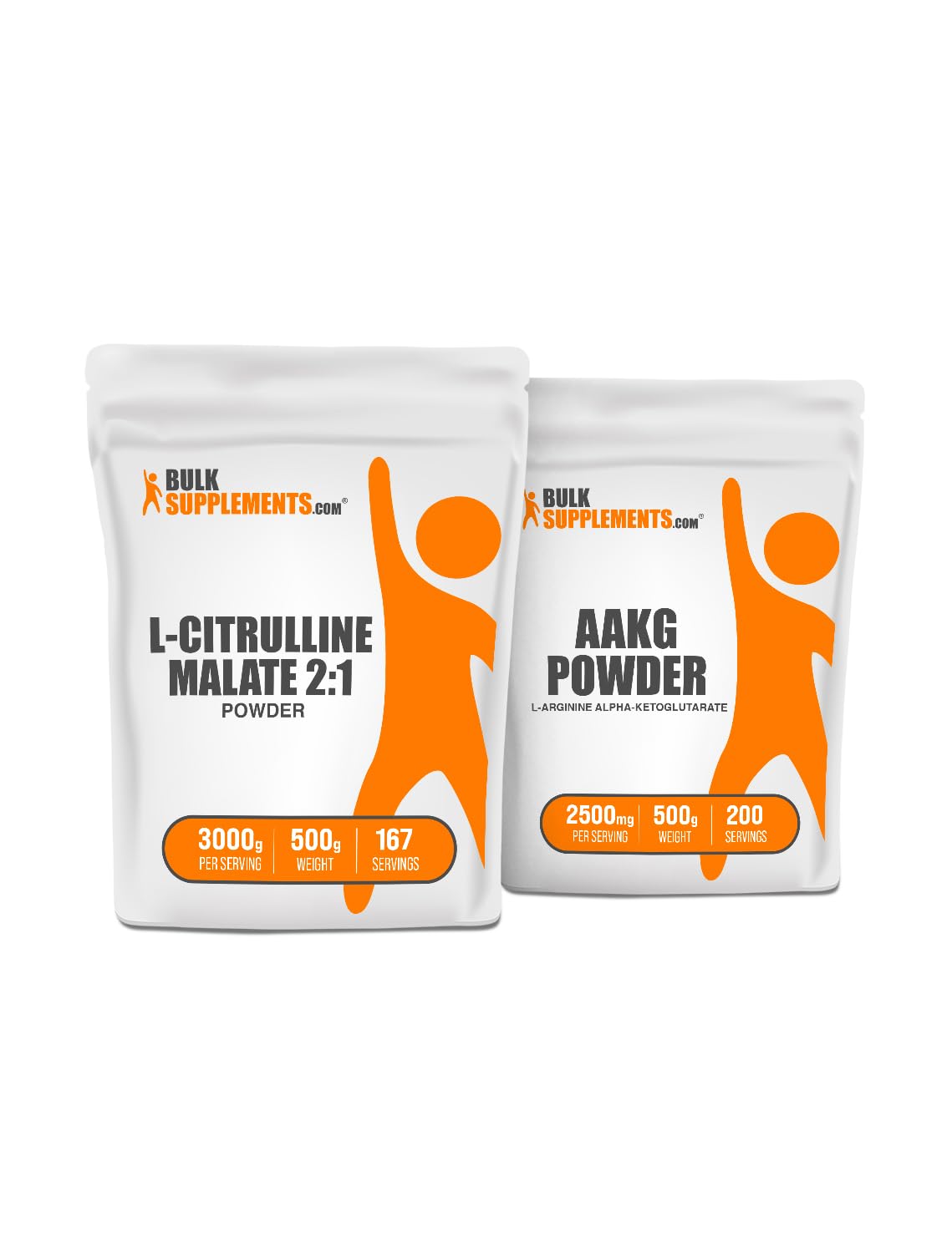 BulkSupplements Citrulline Malate 2:1 500g + AAKG 500g Bundle Powder 35.34