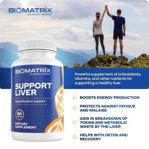 BioMatrix Liver Cleanse Detox & Repair with Artichoke Extract, Milk Thistle, Taurine & Methionine Capsules, 90 Count