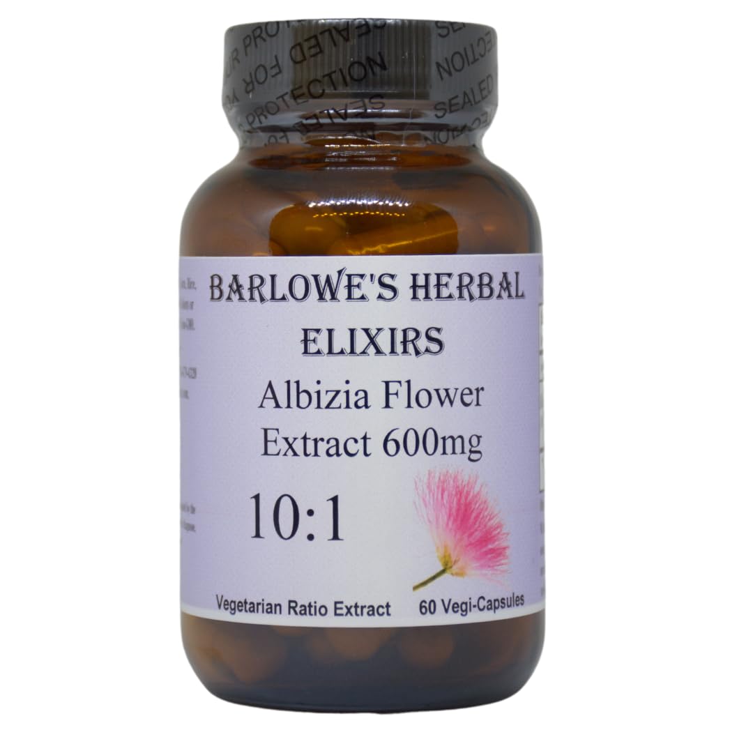 Barlow's Herbal Elixirs Albizia Julibrissin 10:1 Extract 600 mg Albizia Extract 60 Veggie Capsules