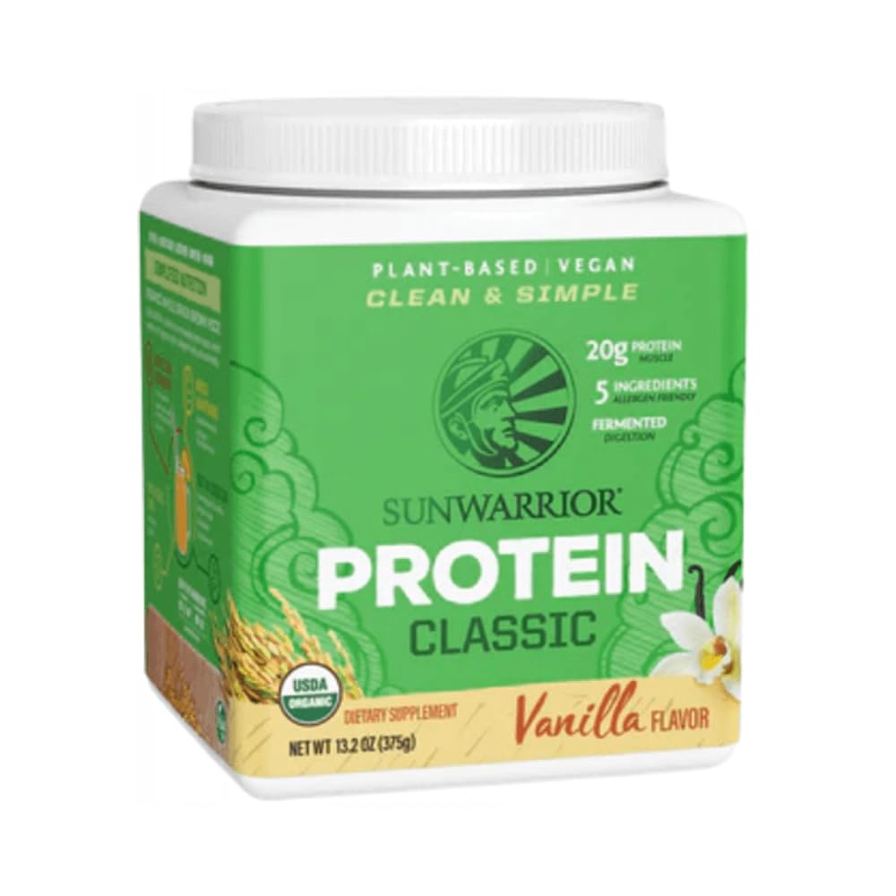 Sunwarrior Organic Classic Vanilla Protein Powder, 13.2 oz