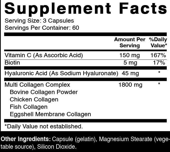 Oxify Multi Collagen 2000 mg Capsules, 180 Count
