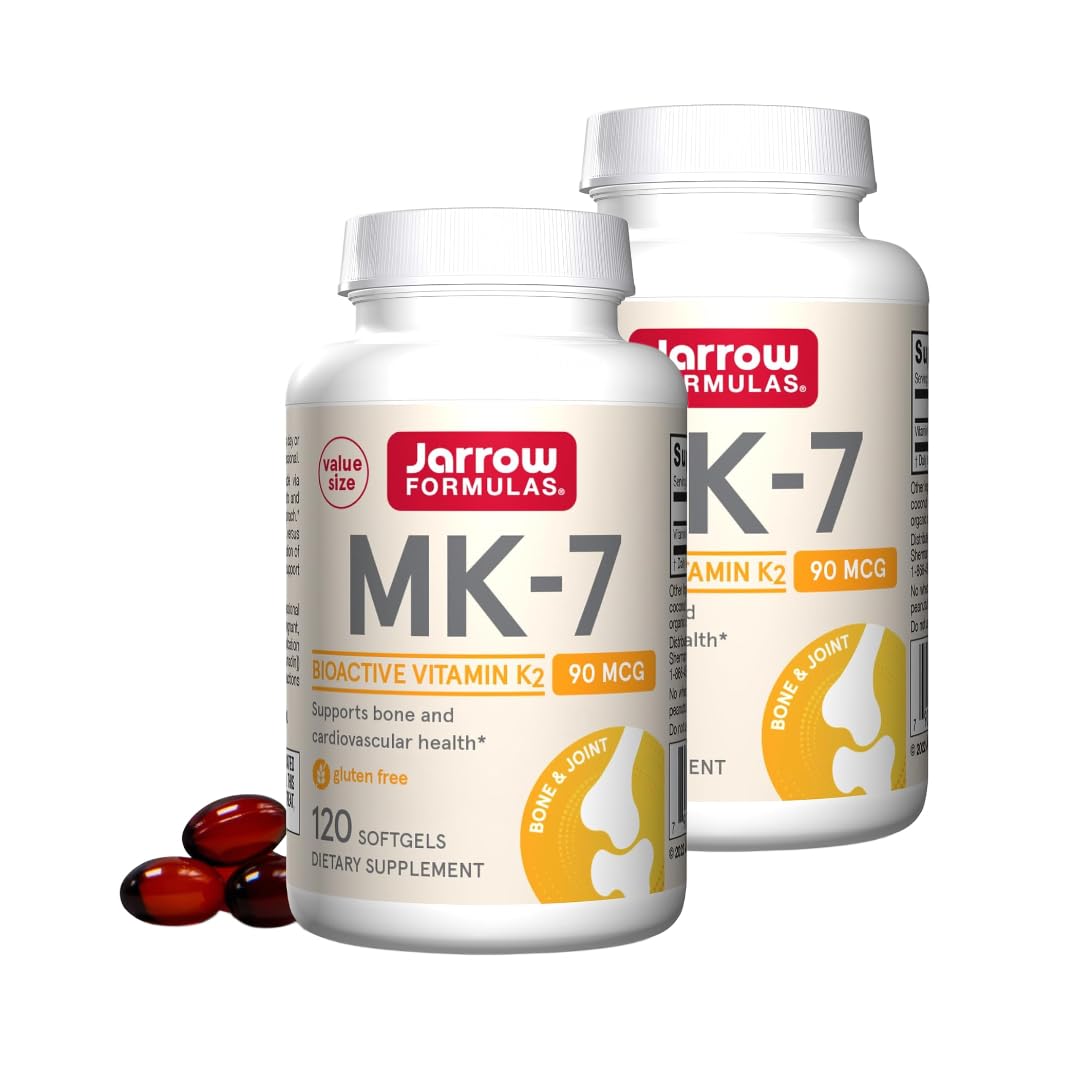 Jarrow Formulas MK-7 90 mcg Bioactive Form of Vitamin K2 Softgels 240