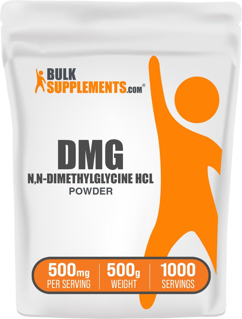 BulkSupplements DMG Powder N,N-Dimethylglycine HCl 500mg per Serving, Gluten Free, 500 g