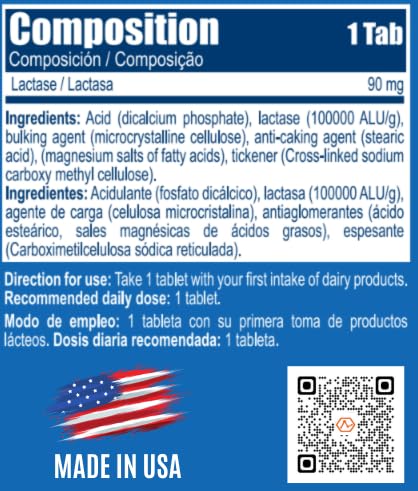 Lactodigest LactoDigest Fast & Strong Natural Lactose Intolerance Relief, 9000 FCC Lactase Enzyme Caplets 60